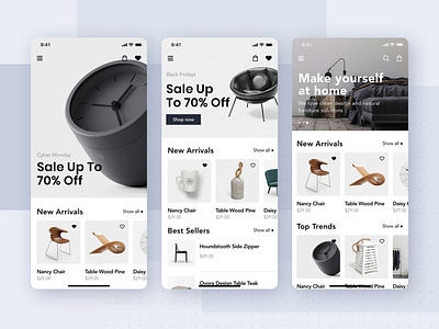 Furniture shop mobile app concept