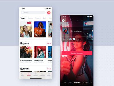 Streaming app mobile concept