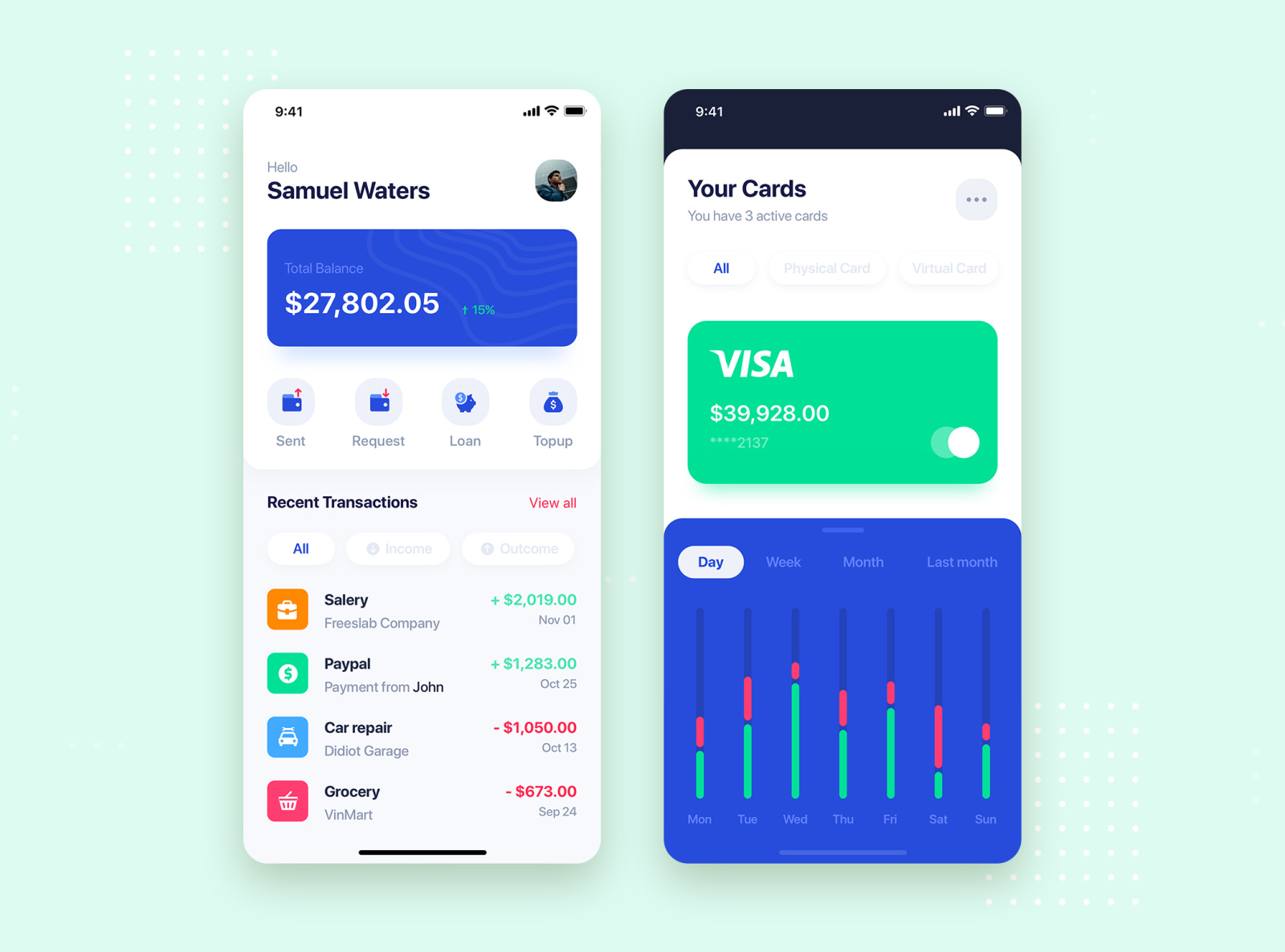 Bank mobile app concept by HoangPts on Dribbble