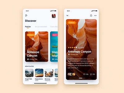 Travel mobile app concept app card concept flat illustration interface kit material mobile travel ui ui kit