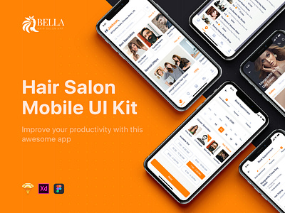 Bella - Hair Salon UI Kit app app ui barber shop beauty cutters hair design hair stylist haircuts interface material mobile salon salon app spa ui kit