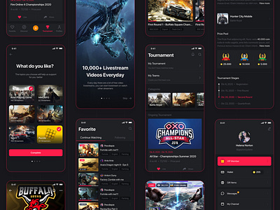 Live Game Streaming Website UI Kit, UX and UI Kits ft. website