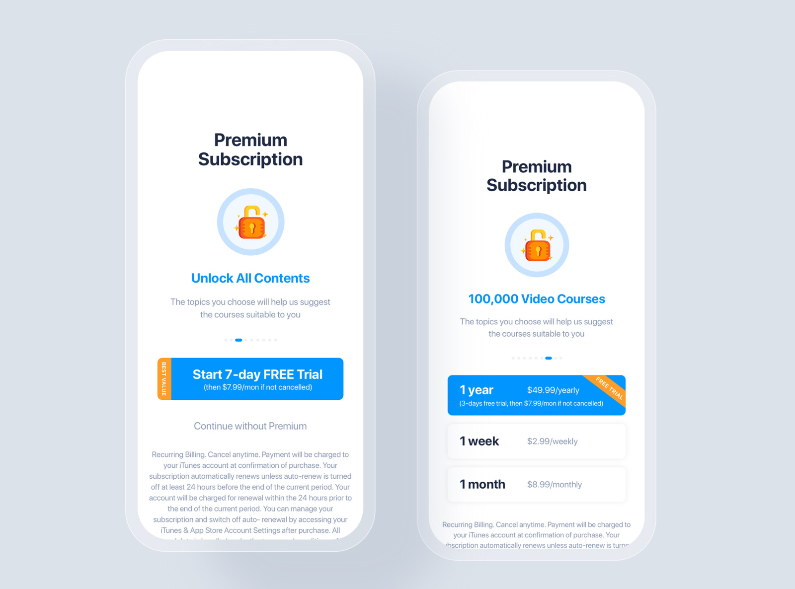 Premium Subscription UI concept by HoangPts on Dribbble