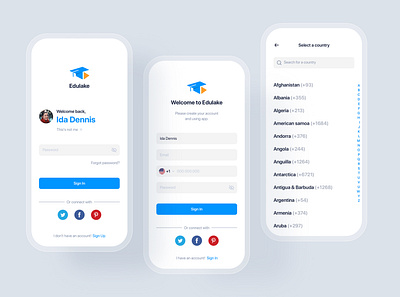 Authentication - Online Course UI Kit app certificate class course app courses education education app instructor interface learning material minimal mobile premium school subscription teacher training ui kit video app