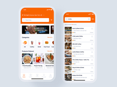 Food Delivery UI Kit app authentication booking checkout deliver delivery food food app interface map view material minimal mobile onboaring order ordering profile restaurant tracking ui kit