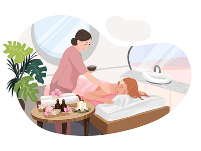 Massage Service Illustration concept