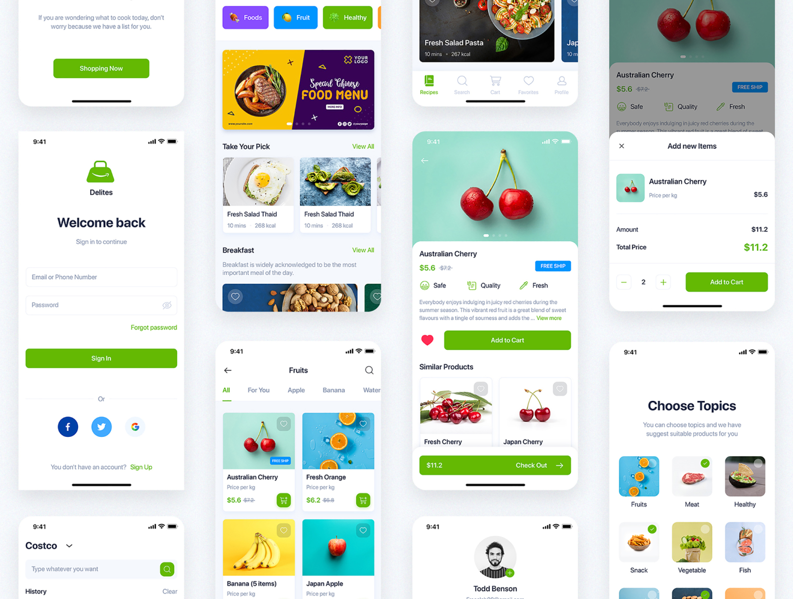 Delites - Online Grocery & Recipes UI Kit by HoangPts on Dribbble