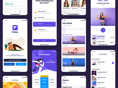 Fitbox - Workouts & Meal Planner UI Kit