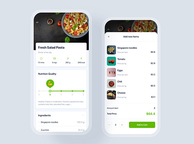 Recipes mobile UI concept app ui delivery food home kitchen interface market material mobile online grocery order recipes shopping supermarket tracking ui kit