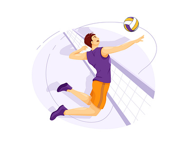 Volleyball flat vector illustration concept