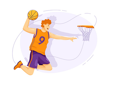 Basketball flat vector illustration concept