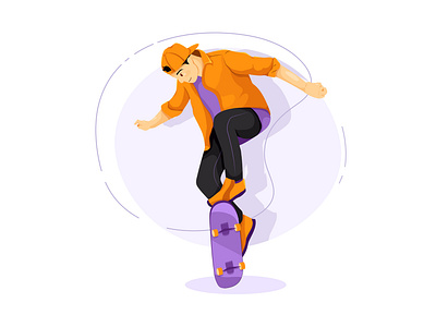 Skateboarding flat vector illustration concept