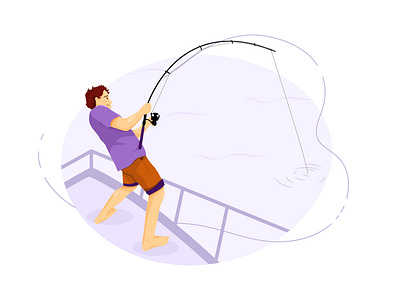 Fishing flat vector illustration concept