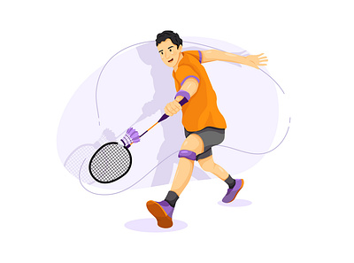 Badminton flat vector illustration concept action active activity biking exercise health healthy illustration lifestyle lifestyles outdoor practicing sport vector workout