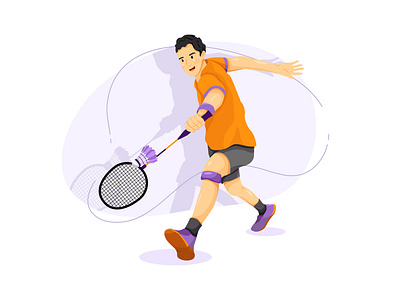 Badminton flat vector illustration concept