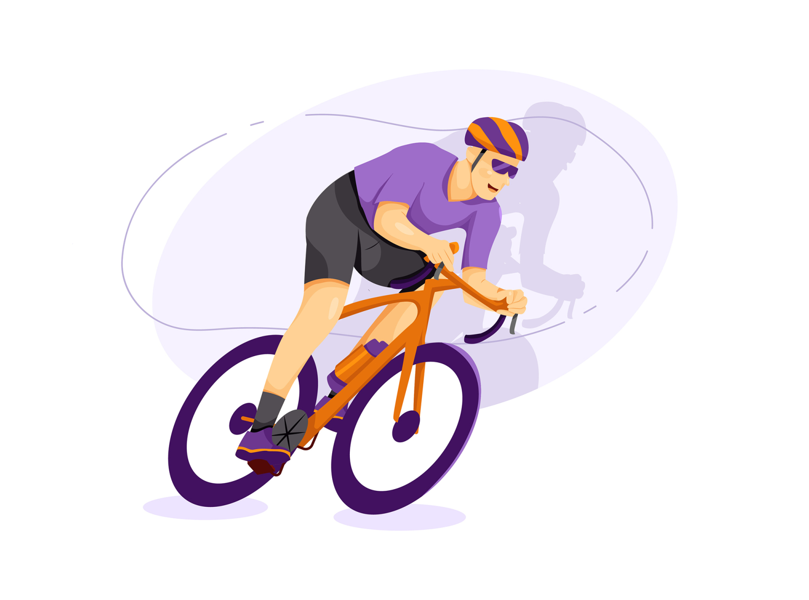 Cyclist flat vector illustration concept action active activity biking exercise health healthy illustration lifestyle lifestyles outdoor practicing sport vector workout