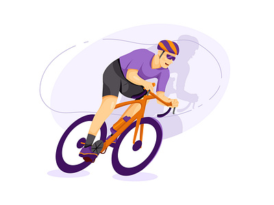 Cyclist flat vector illustration concept action active activity biking exercise health healthy illustration lifestyle lifestyles outdoor practicing sport vector workout