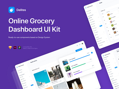 Delites - Grocery Dashboard UI Kit admin template app bootstrap cms dashboard grocery market material online marketplace organic responsive shop store ui ui kit vegetables vendor