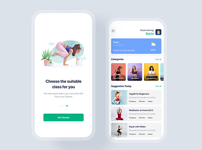 Yoga & Fitness mobile app concept app concept fitness gym mobile sport template theme trainer training ui ui kit ux yoga