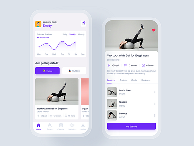 Fitness & Workout mobile app concept