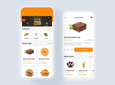 Food Ordering mobile app concept app concept delivery food item mobile product profile restaurant shop store template ui uikit ux