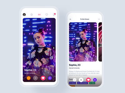 Dating mobile app UI concept