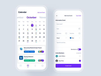 Event - Calendar mobile app concept by HoangPts on Dribbble