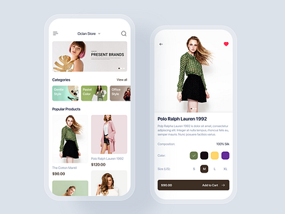E-commerce mobile app UI concept