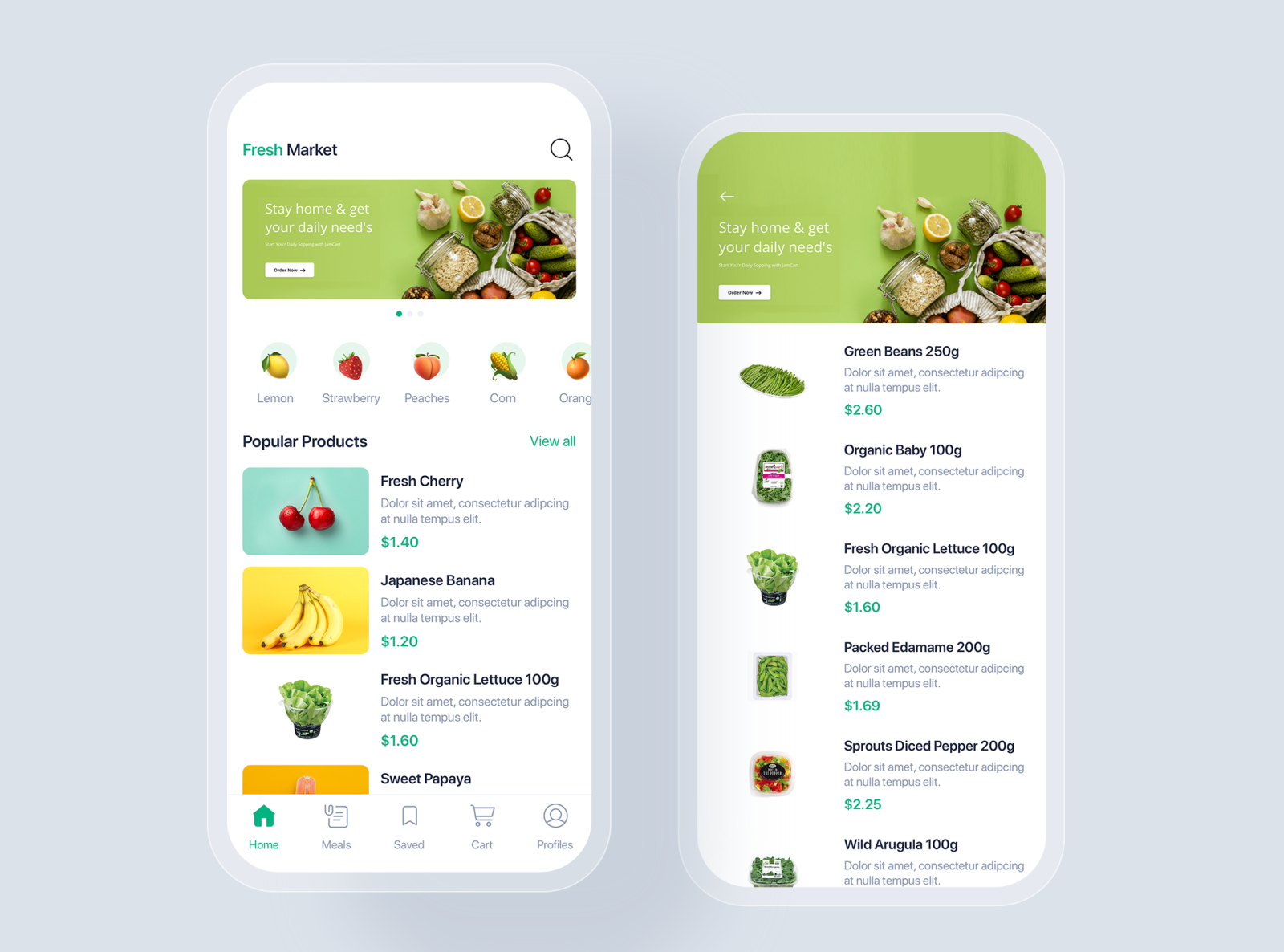 Fresh Market mobile app UI concept by HoangPts on Dribbble