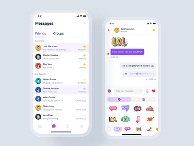 Messages mobile UI concept - Sodium UI Kit