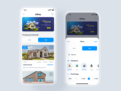 Real Estate mobile UI concept - Sodium UI Kit