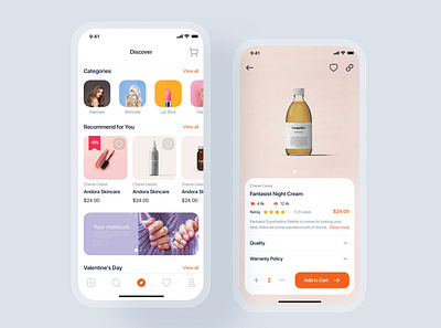 Blossom - Beauty mobile UI Kit beauty cart delivery fashion flat gui interface ios material mobile mobile ui order parcel shop shopping store ui ui design ui kit ui kits