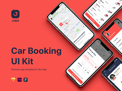 Juber Car Booking UI Kit app app ui booking car design gojek ios material mobile mobile app mobile ui sketch taxi app template ui ui design ui kit ui kits ux design ux ui