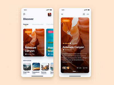 Travel Booking UI mobile concept