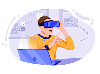 Virtual Reality Illustration concept augmented augmented reality cyberspace future futuristic glasses headset illustration innovation intelligence tech technology visual vr