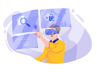 Virtual Reality Illustration concept