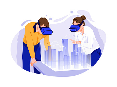 Virtual Reality Illustration concept augmented augmented reality cyberspace future futuristic glasses headset illustration innovation intelligence tech technology visual vr