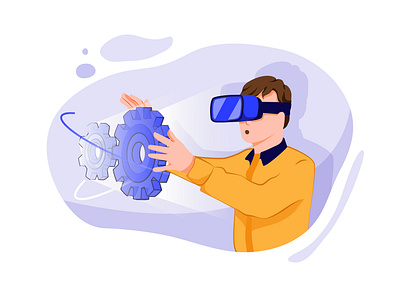 Virtual Reality Illustration concept augmented augmented reality cyberspace future futuristic glasses headset illustration innovation intelligence tech technology visual vr