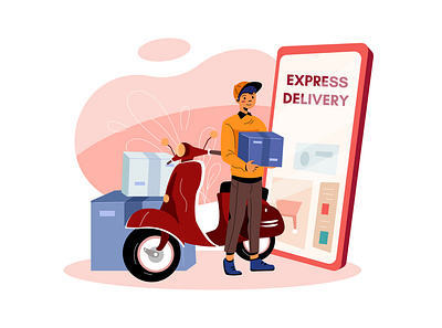 Delivery Package Illustration concept box delivery navigation package packaging parcel post route service shipment shipping tracking transport vehicle