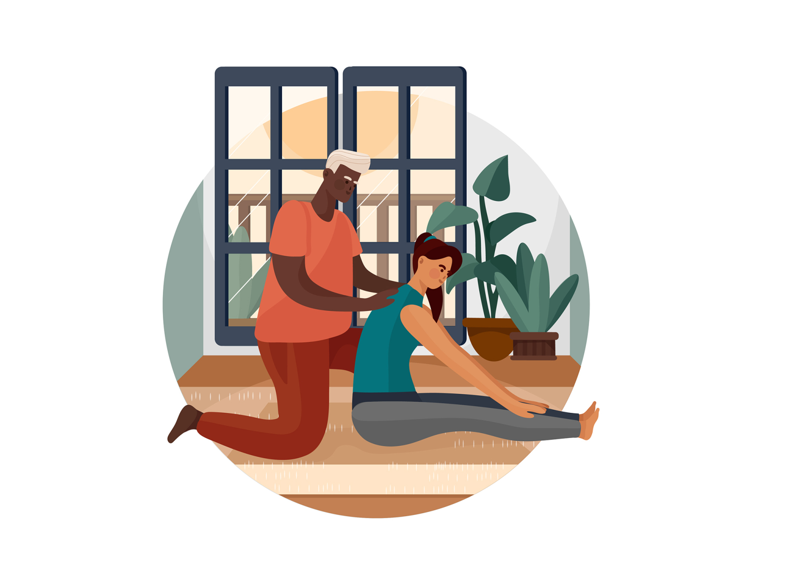 Couple Doing Exercise In Home By HoangPts On Dribbble