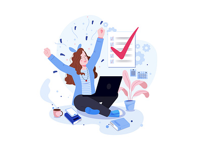 Freelance Illustration concept business desktop device freelance freelancer illustration launching office online people product project team teamwork working workplace workstation