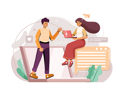 Online Meeting Illustration concept