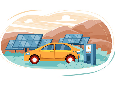 Solar Power Illustration Concept