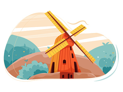 Windmill Illustration Concept
