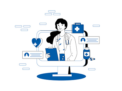 Online Doctor Consultation Illustration