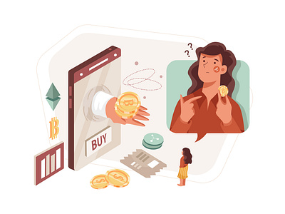 How to Buy Bitcoin Illustration concept