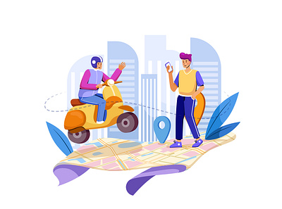 Driver Booking Illustration Concept smartphone