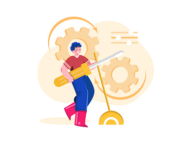 Business Setting Illustration Concept worker