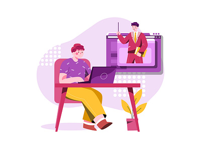 Online Course Illustration Concept knowledge