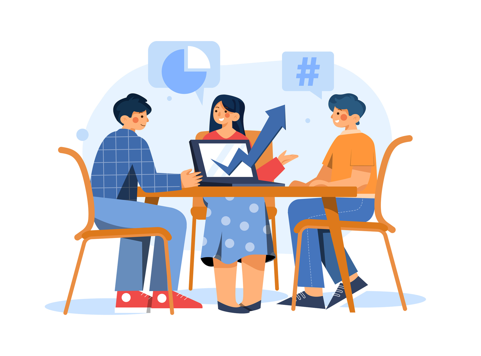 Marketing Team Discussing Market Trends In Meeting by HoangPts on Dribbble